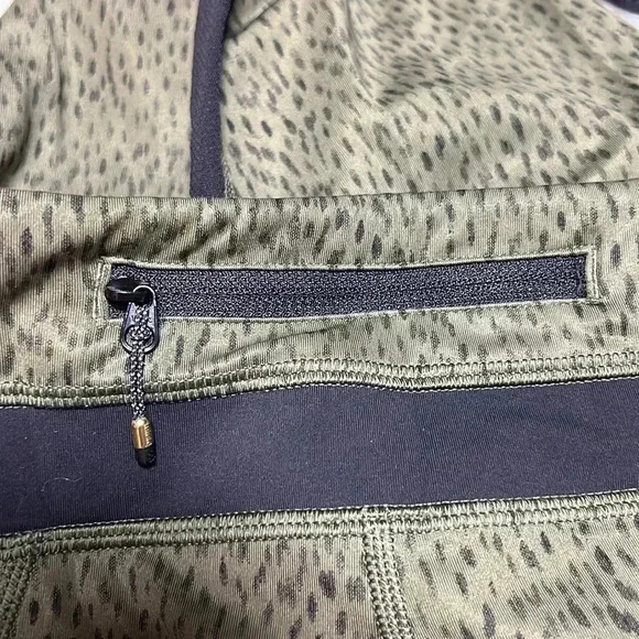 Lululemon Run Inspire II Crop Green Dot Leggings 2 - Picture 6 of 8